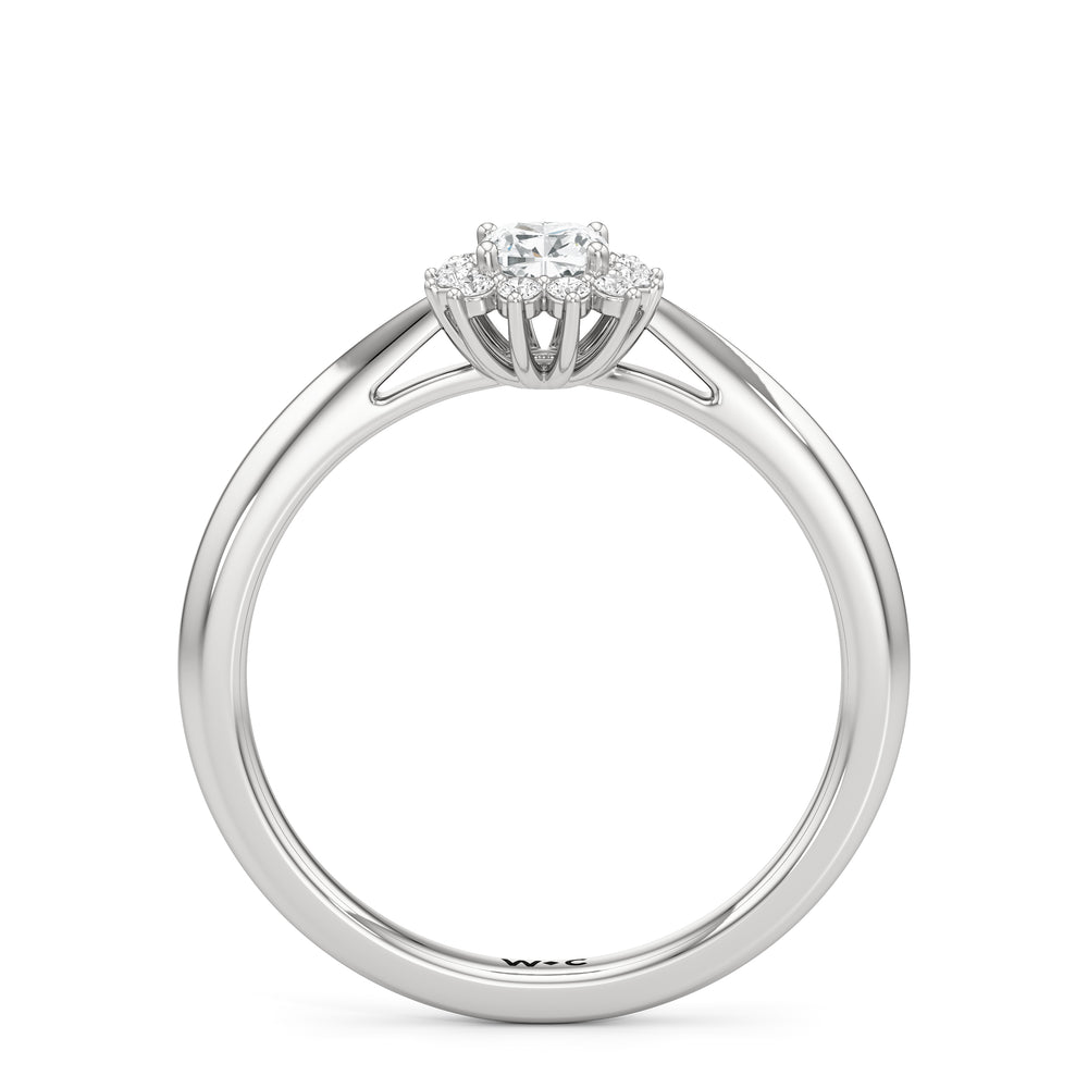 The Clementine Engagement Ring with Cushion Cut Diamond in 14KT Platinum view 2
