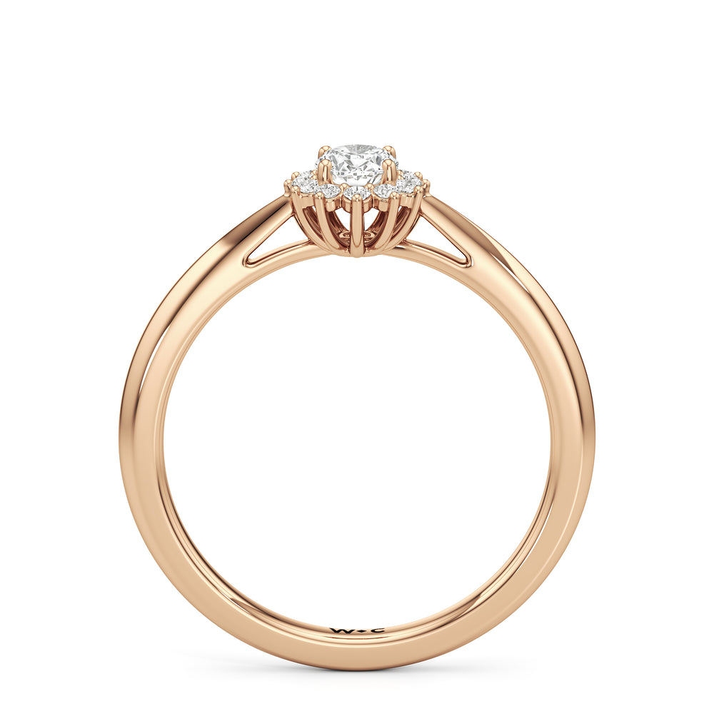 The Clementine Engagement Ring with Oval Cut Diamond in 14KT Rose Gold view 3
