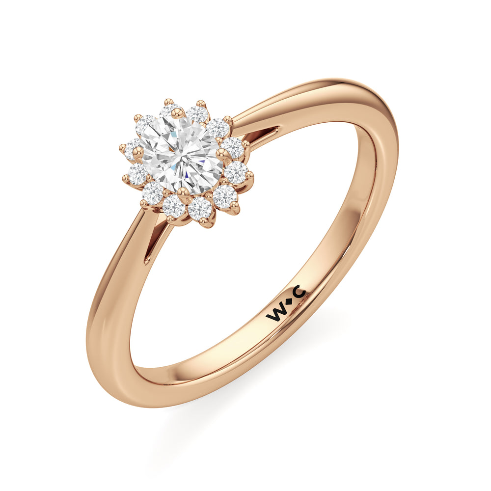 The Clementine Engagement Ring with Oval Cut Diamond in 14KT Rose Gold view 2
