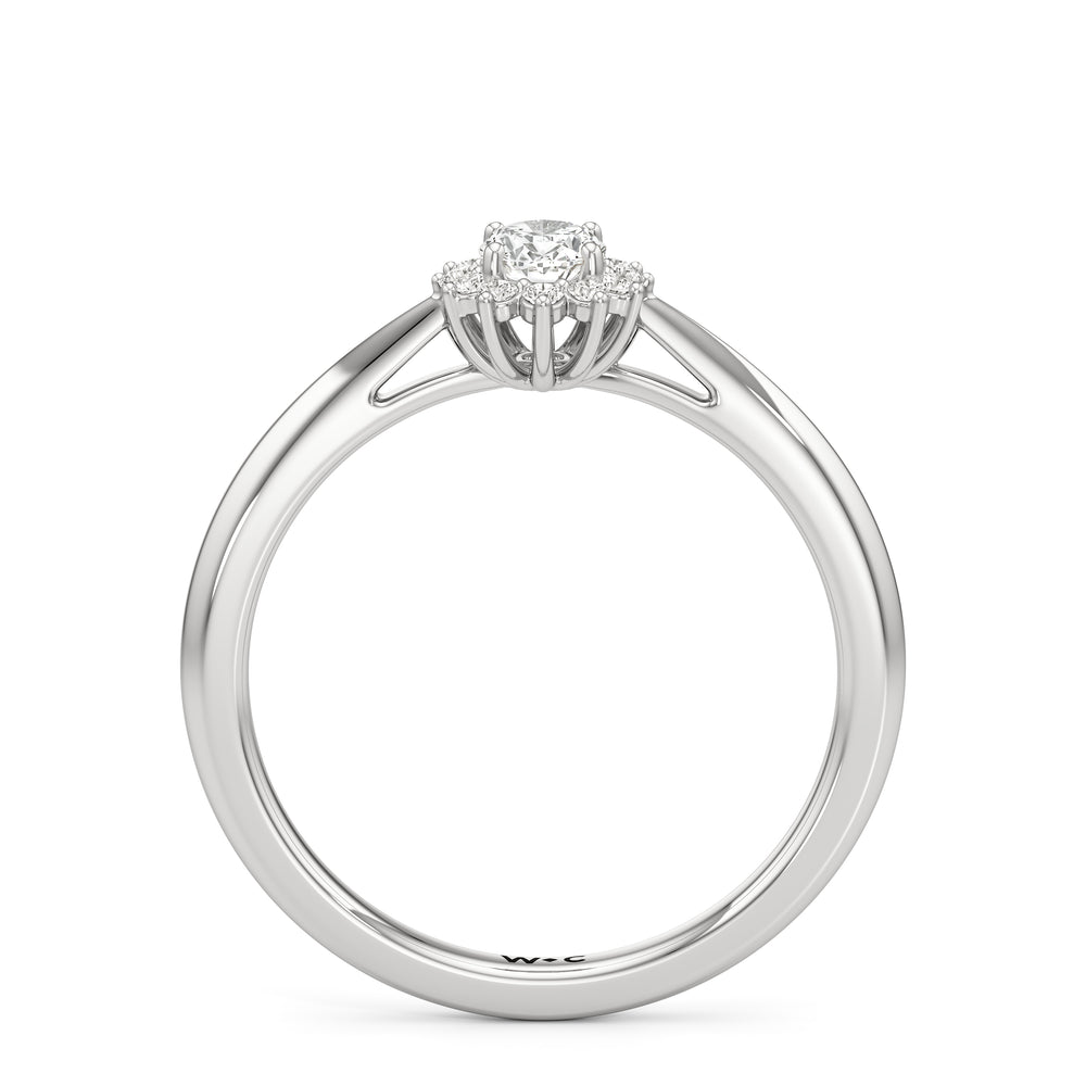 The Clementine Engagement Ring with Oval Cut Diamond in 14KT Platinum view 2
