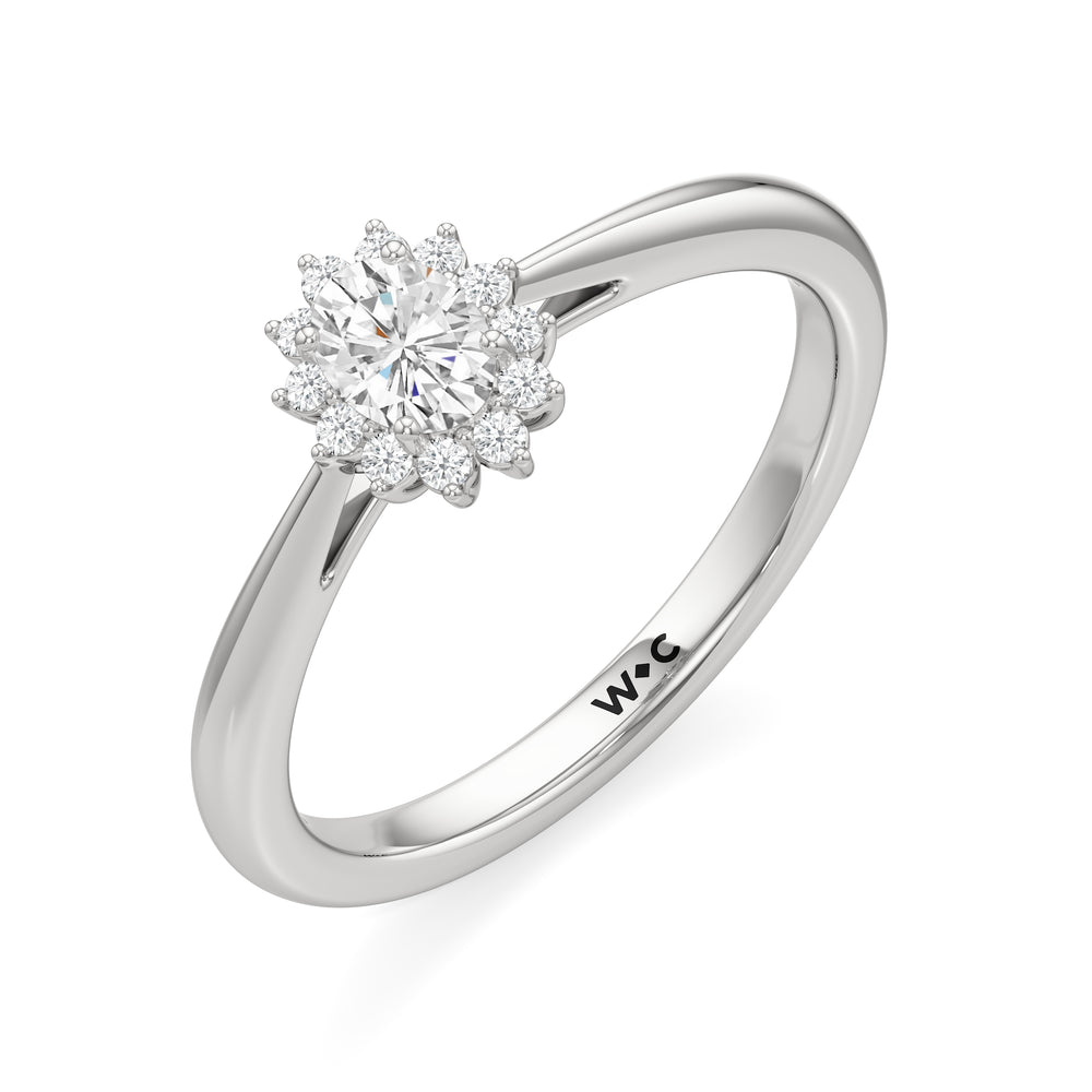 The Clementine Engagement Ring with Oval Cut Diamond in 14KT Platinum view 3
