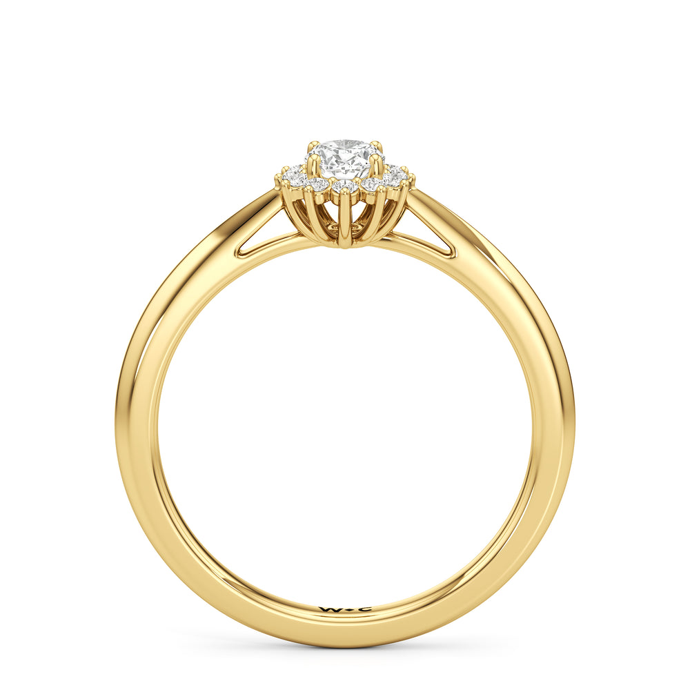 The Clementine Engagement Ring with Oval Cut Diamond in 14KT Yellow Gold view 2
