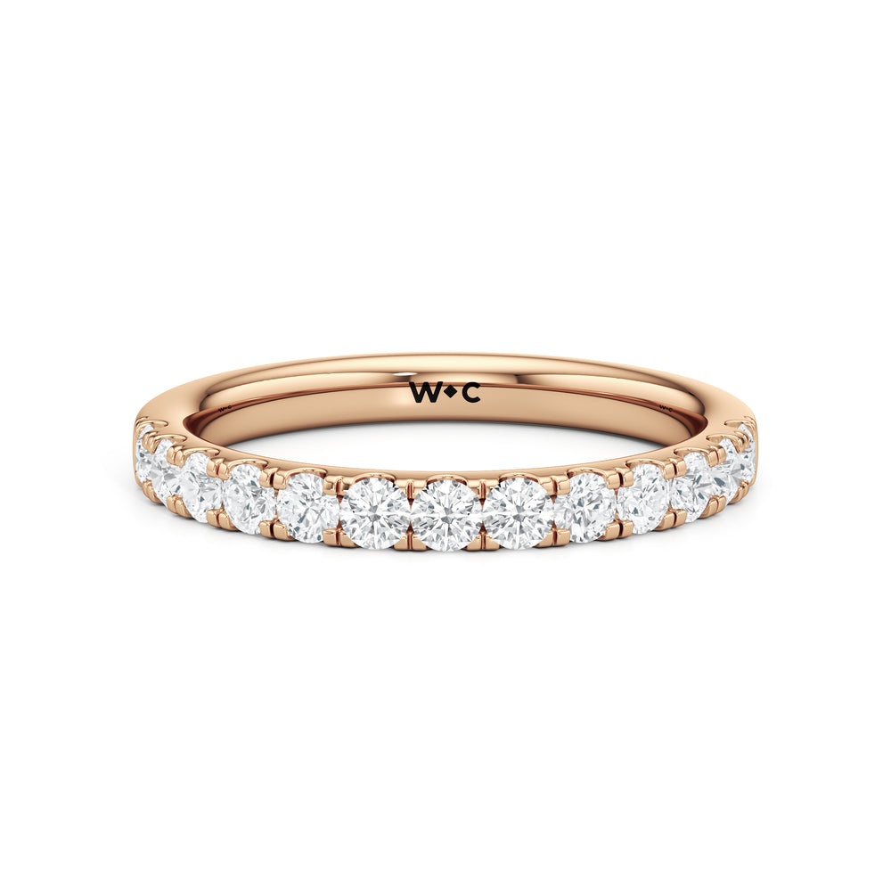 The Aria Diamond Wedding Band with 18KT Rose Gold Cut Diamond in 14KT Rose Gold view 1
