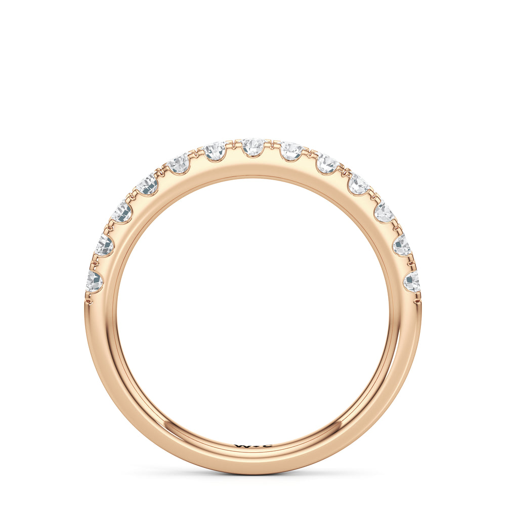 The Aria Diamond Wedding Band with 18KT Rose Gold Cut Diamond in 14KT Rose Gold view 2
