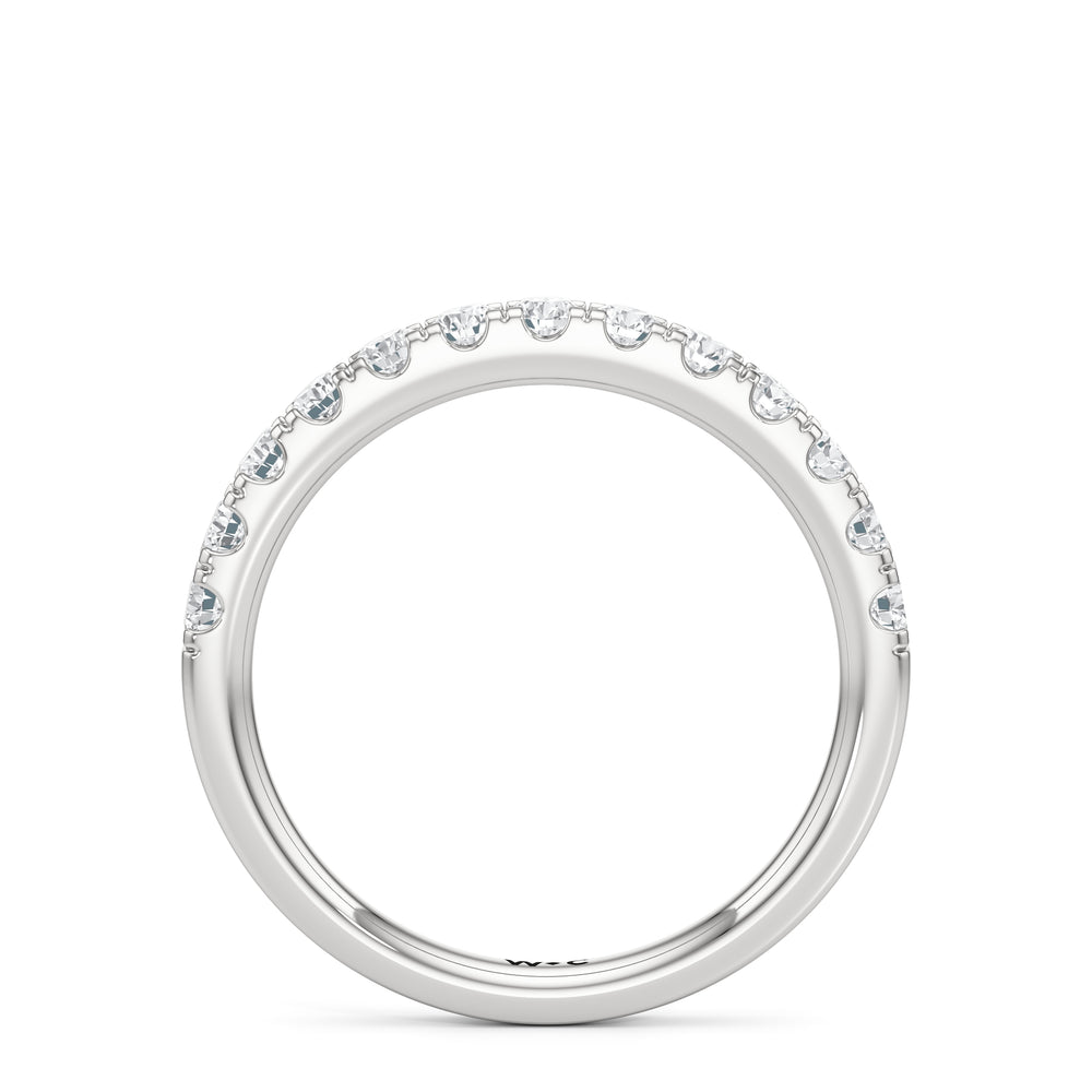 The Aria Diamond Wedding Band with Platinum Cut Diamond in 14KT Platinum view 2
