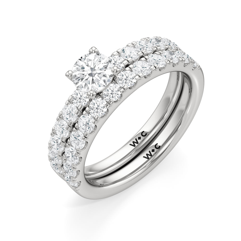 The Aria Diamond Wedding Band with Platinum Cut Diamond in 14KT Platinum view 4
