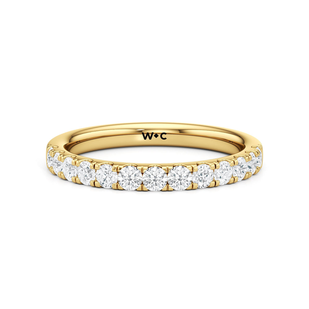 The Aria Diamond Wedding Band with 18KT Yellow Gold Cut Diamond in 14KT Yellow Gold view 1
