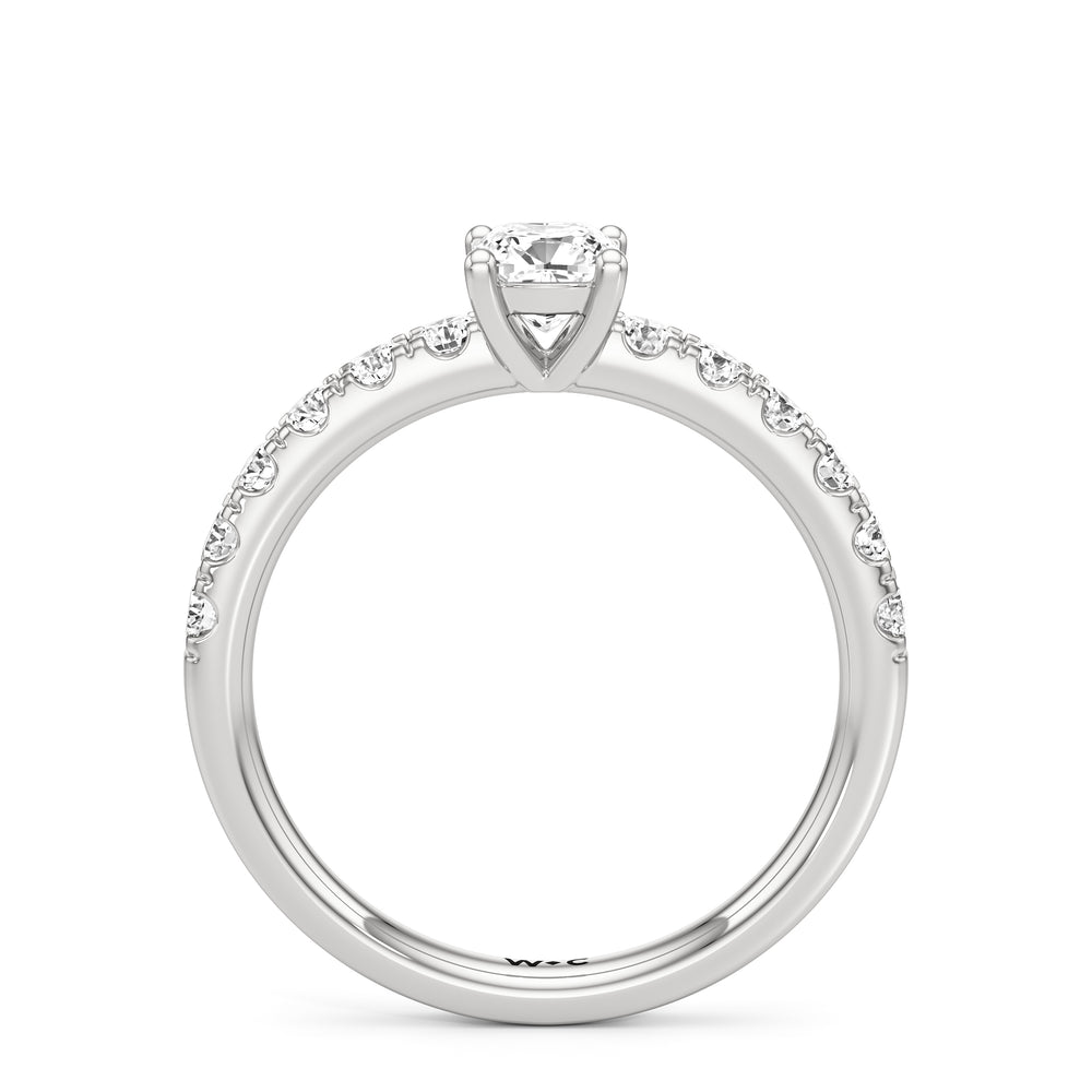 The Aria Engagement Ring with Cushion Cut Diamond in 14KT Platinum view 2
