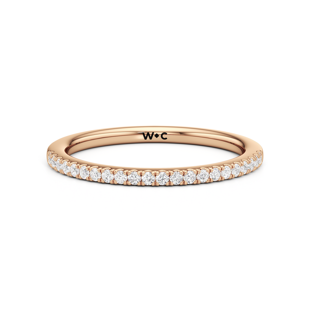 The Penelope Diamond Wedding Band with 18KT Rose Gold Cut Diamond in 14KT Rose Gold view 1
