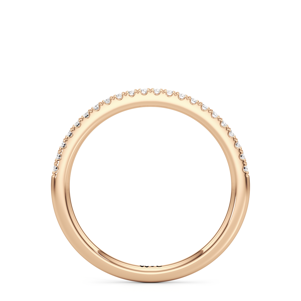 The Penelope Diamond Wedding Band with 18KT Rose Gold Cut Diamond in 14KT Rose Gold view 2

