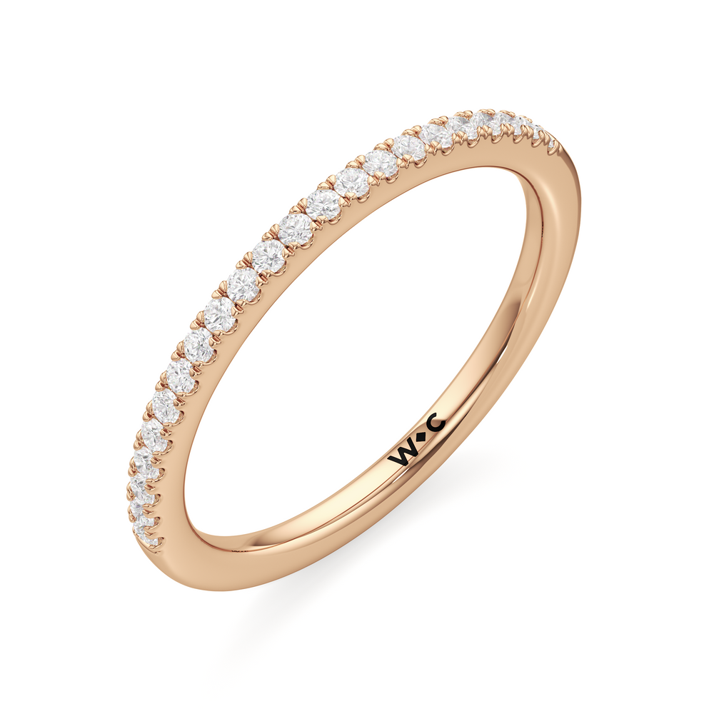 The Penelope Diamond Wedding Band with 18KT Rose Gold Cut Diamond in 14KT Rose Gold view 3
