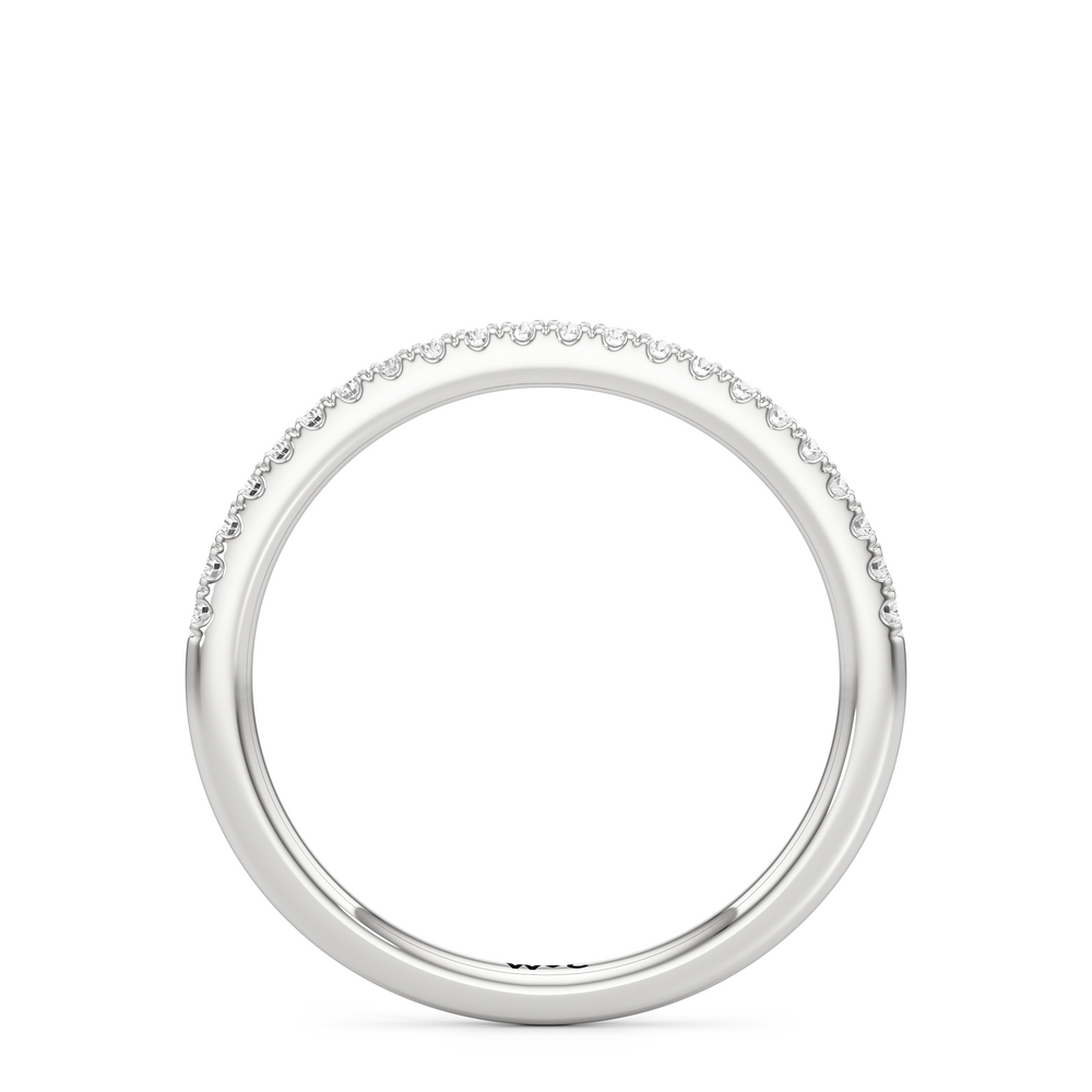 The Penelope Diamond Wedding Band with Platinum Cut Diamond in 14KT Platinum view 2
