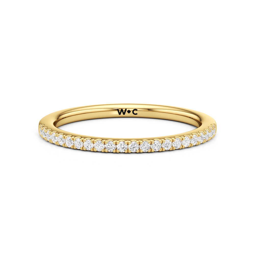 The Penelope Diamond Wedding Band with 18KT Yellow Gold Cut Diamond in 14KT Yellow Gold view 1

