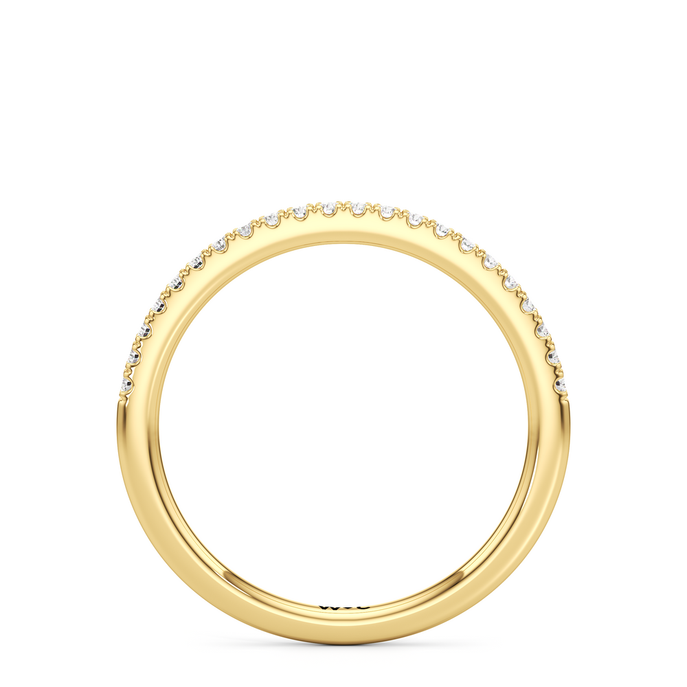 The Penelope Diamond Wedding Band with 18KT Yellow Gold Cut Diamond in 14KT Yellow Gold view 2
