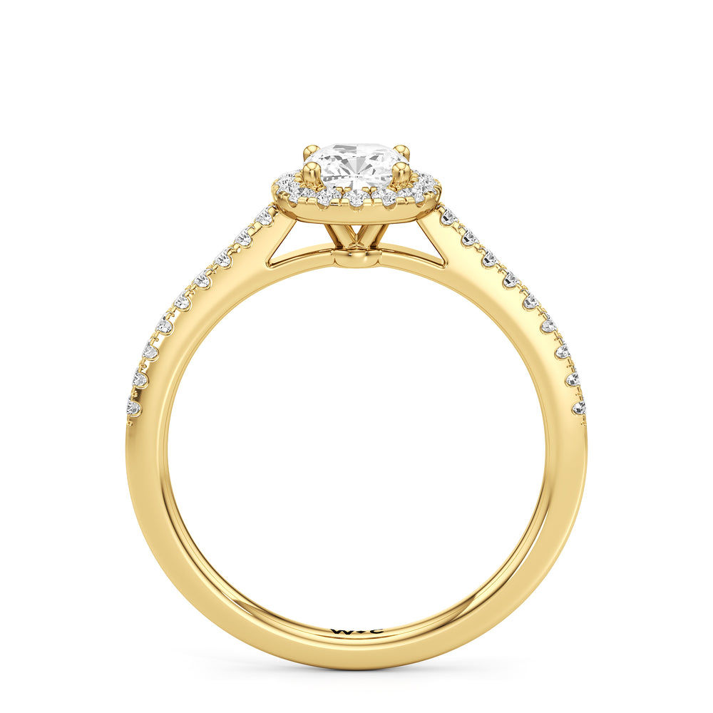 The Penelope Engagement Ring with Cushion Cut Diamond in 14KT Yellow Gold view 2
