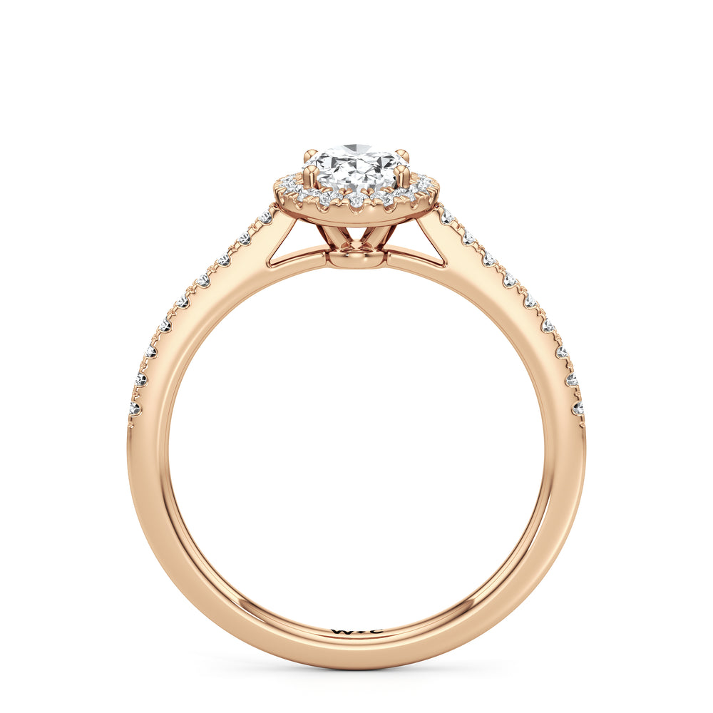 The Penelope Engagement Ring with Oval Cut Diamond in 14KT Rose Gold view 2
