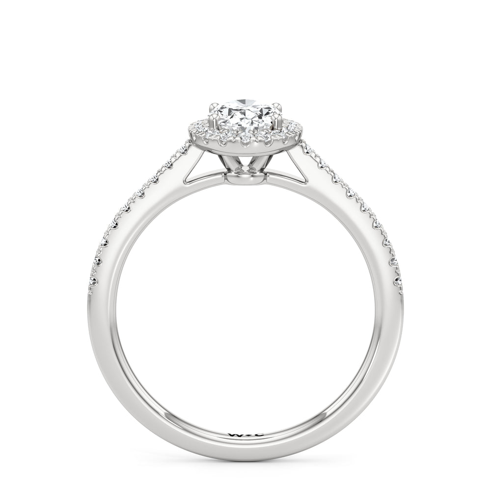 The Penelope Engagement Ring with Oval Cut Diamond in 14KT Platinum view 2
