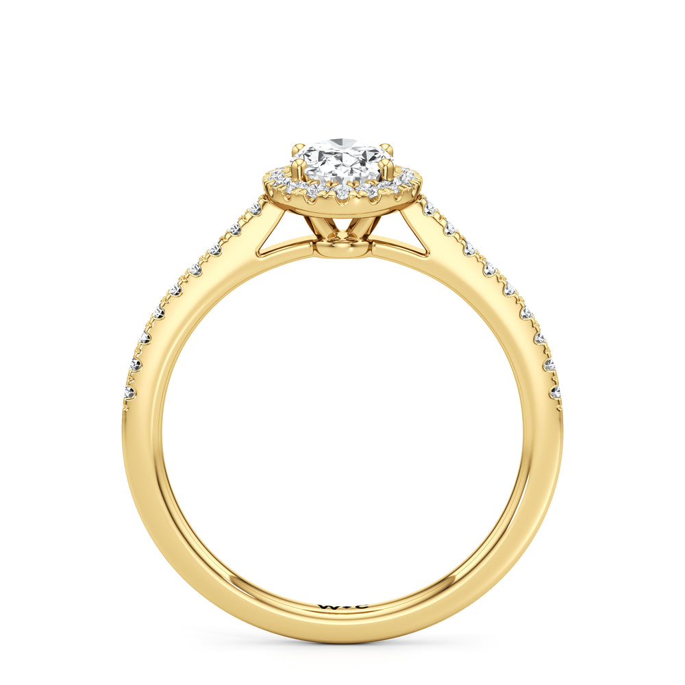 The Penelope Engagement Ring with Oval Cut Diamond in 14KT Yellow Gold view 2
