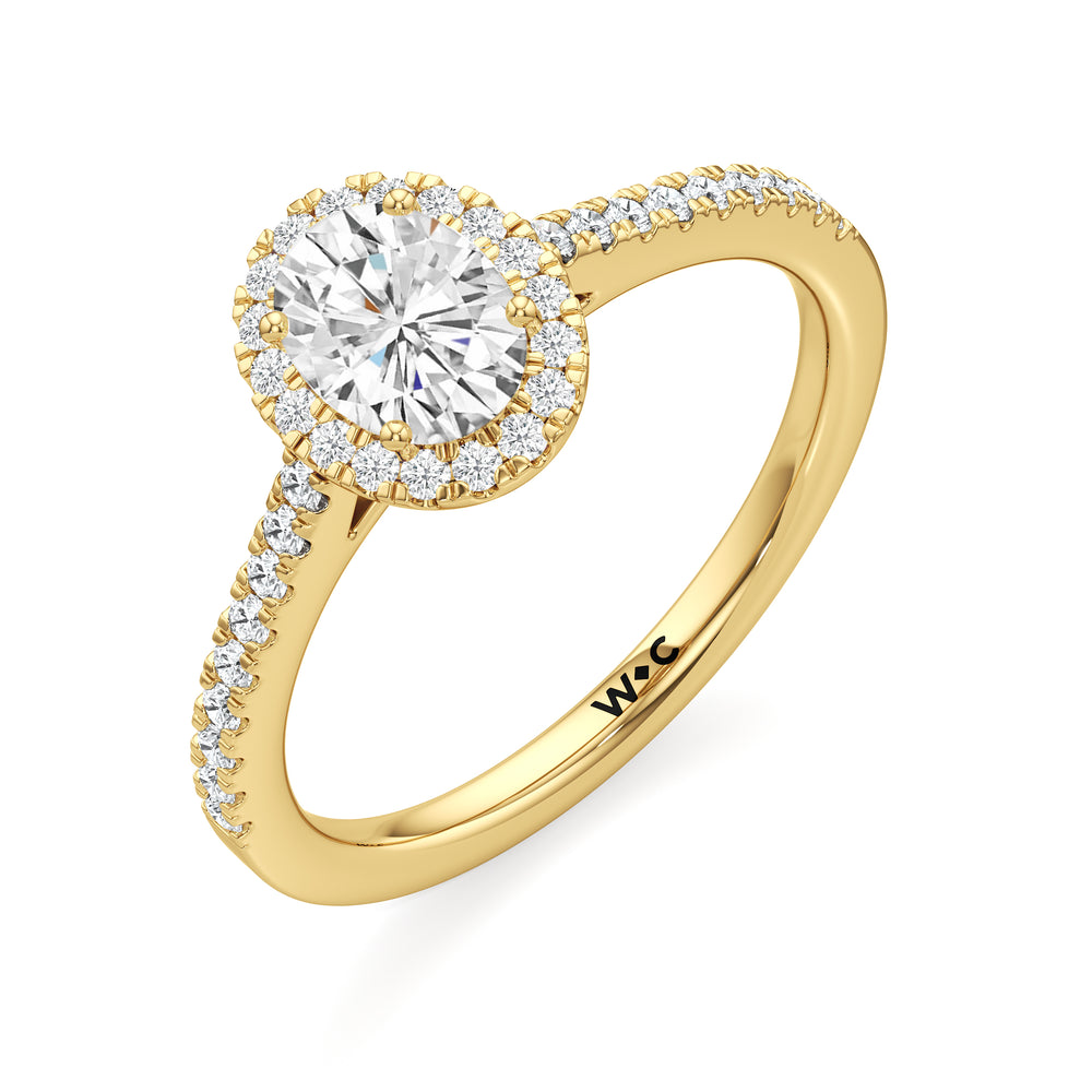 The Penelope Engagement Ring with Oval Cut Diamond in 14KT Yellow Gold view 3
