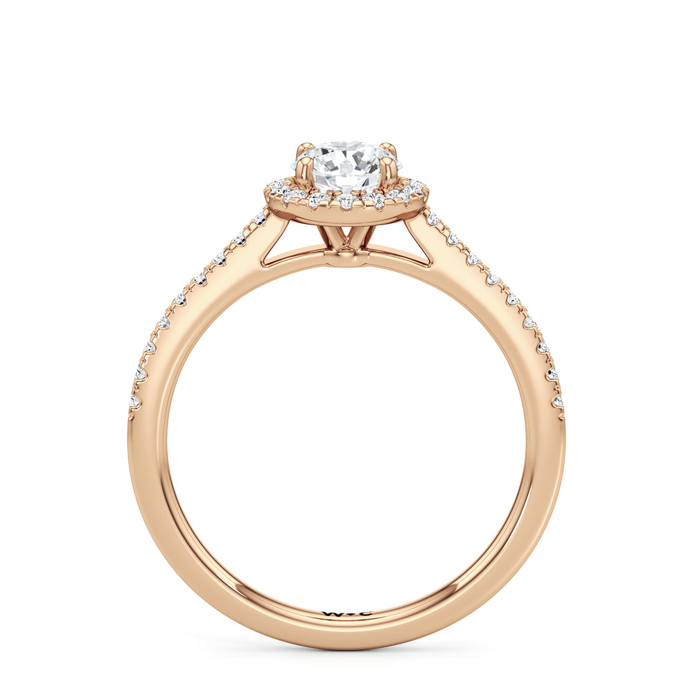 The Penelope Engagement Ring with Round Cut Diamond in 14KT Rose Gold view 2
