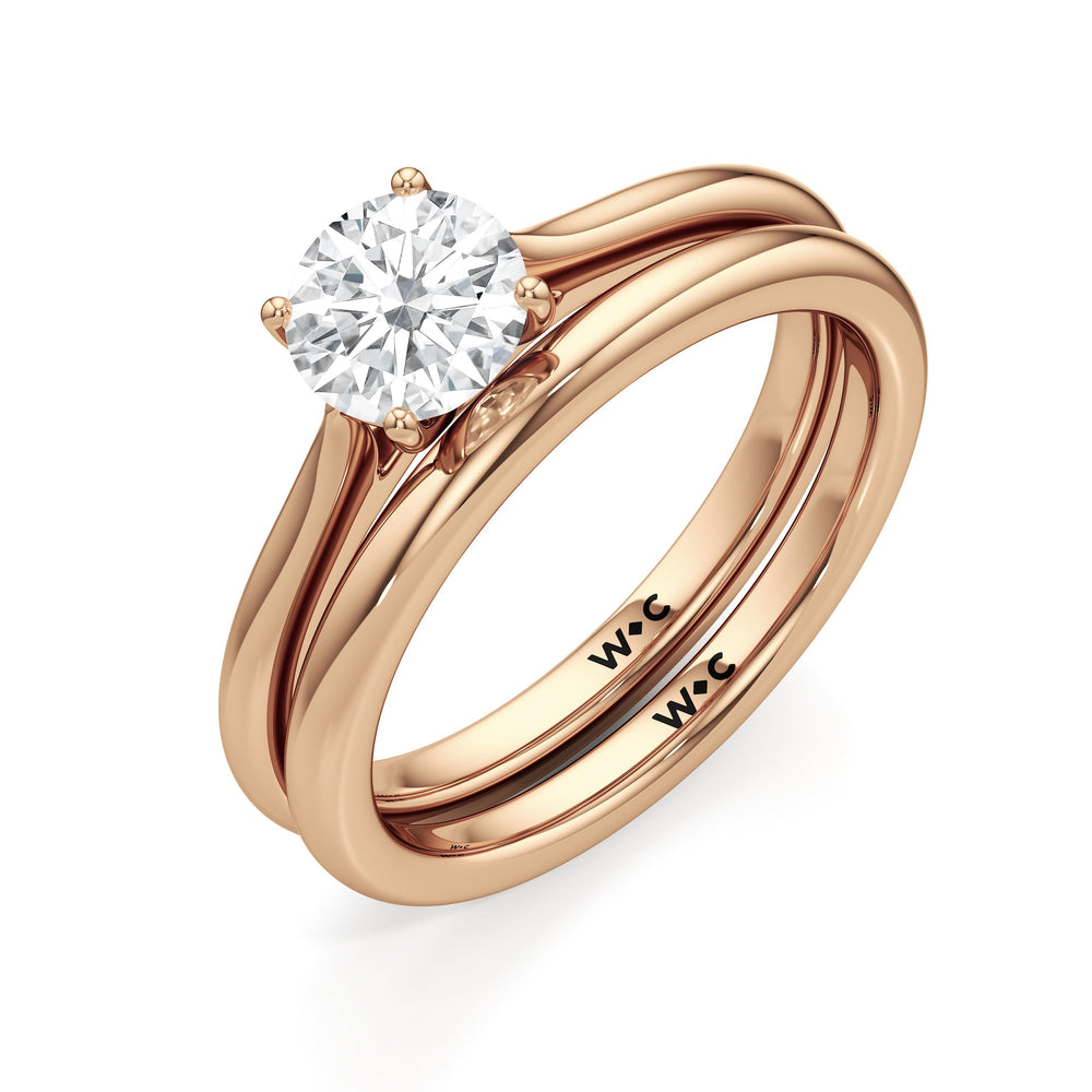 The Eve Wedding Band with 18KT Rose Gold Cut Diamond in 14KT Rose Gold view 4
