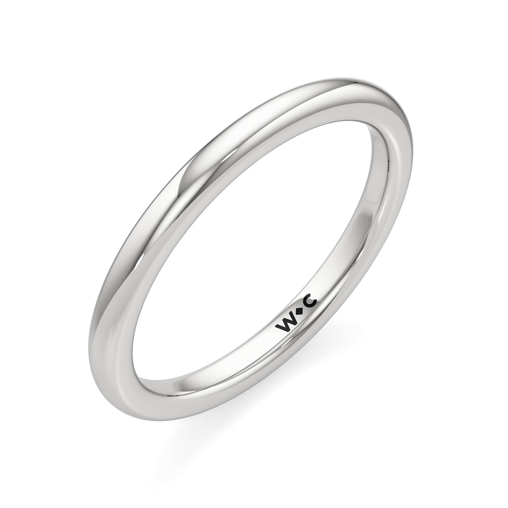 The Eve Wedding Band with Platinum Cut Diamond in 14KT Platinum view 3
