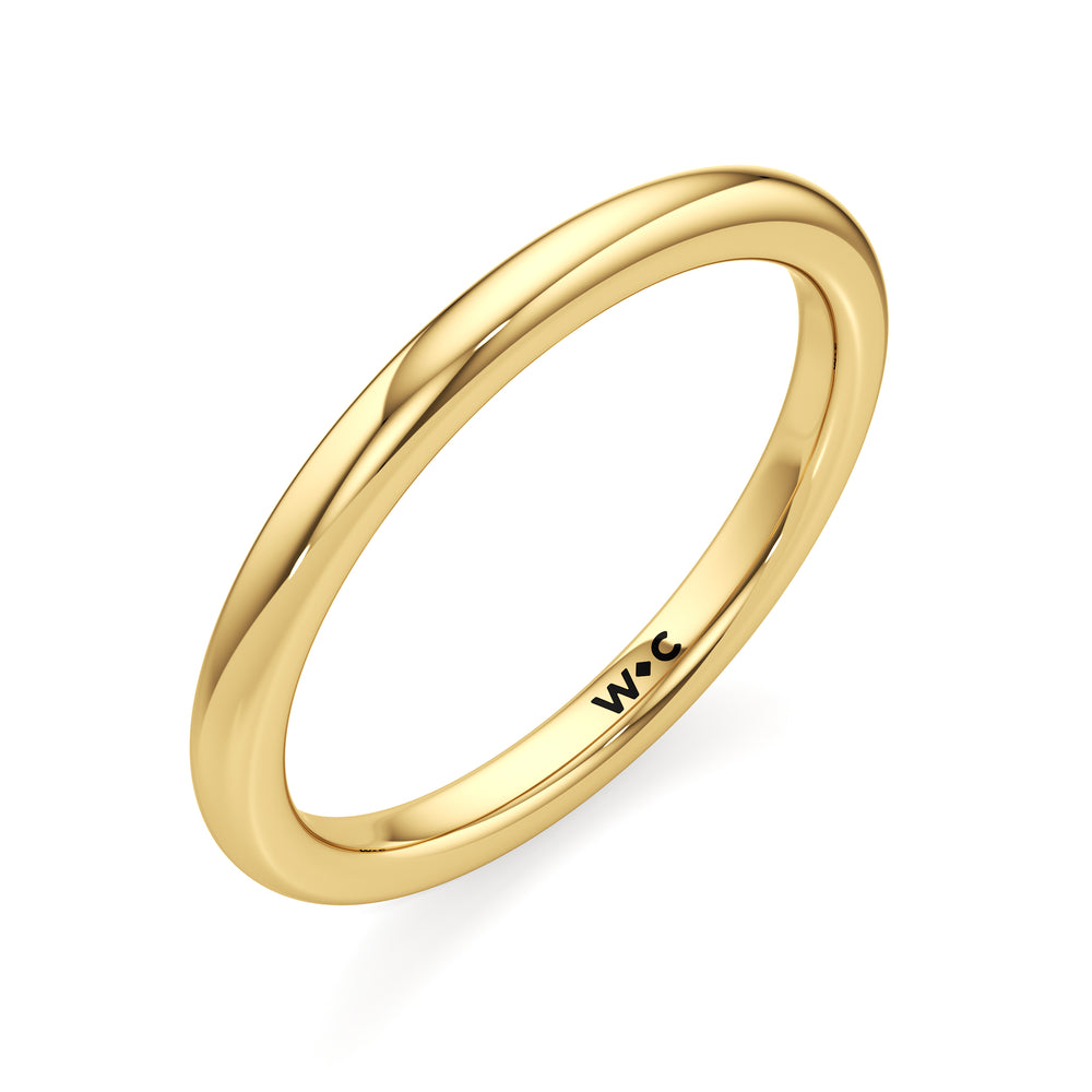 The Eve Wedding Band with 18KT Yellow Gold Cut Diamond in 14KT Yellow Gold view 3
