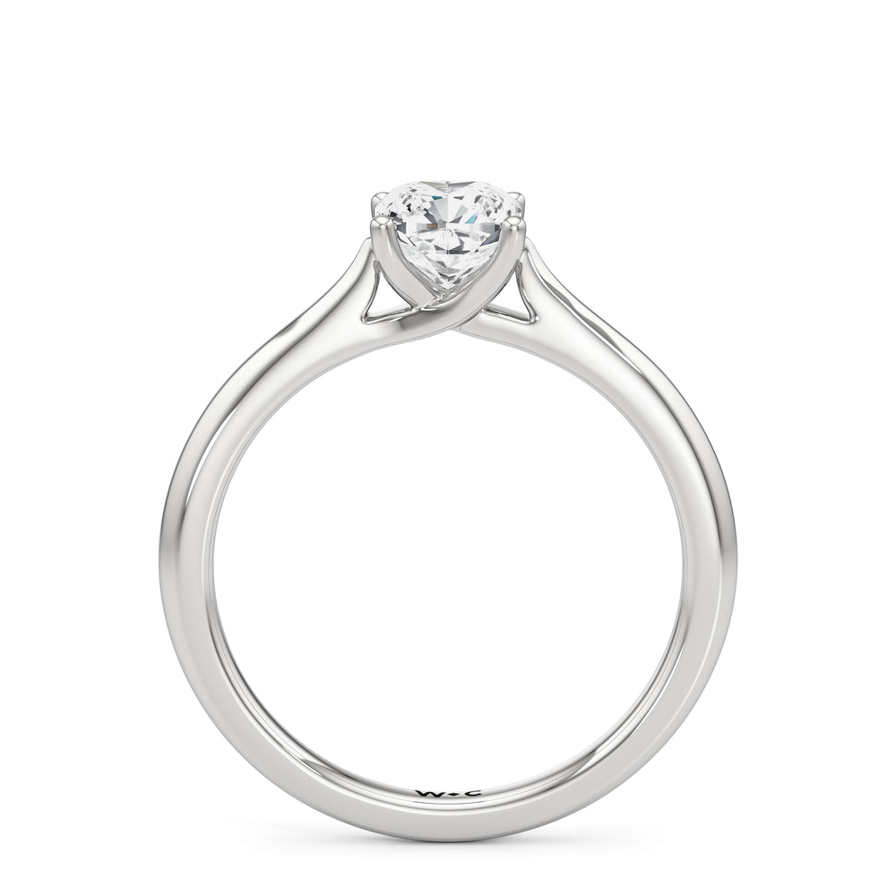 The Eve Engagement Ring with Cushion Cut Diamond in 14KT Platinum view 2
