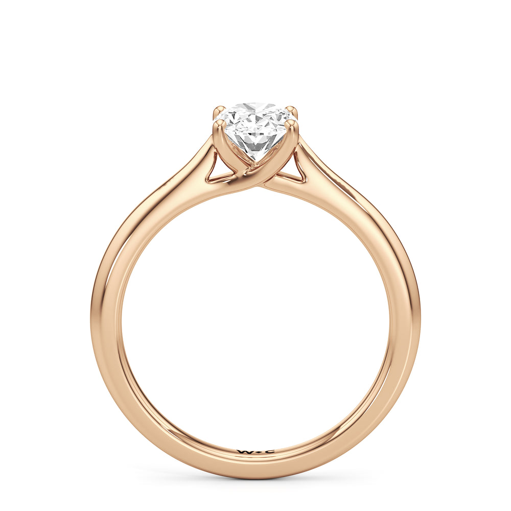 The Eve Engagement Ring with Oval Cut Diamond in 14KT Rose Gold view 2
