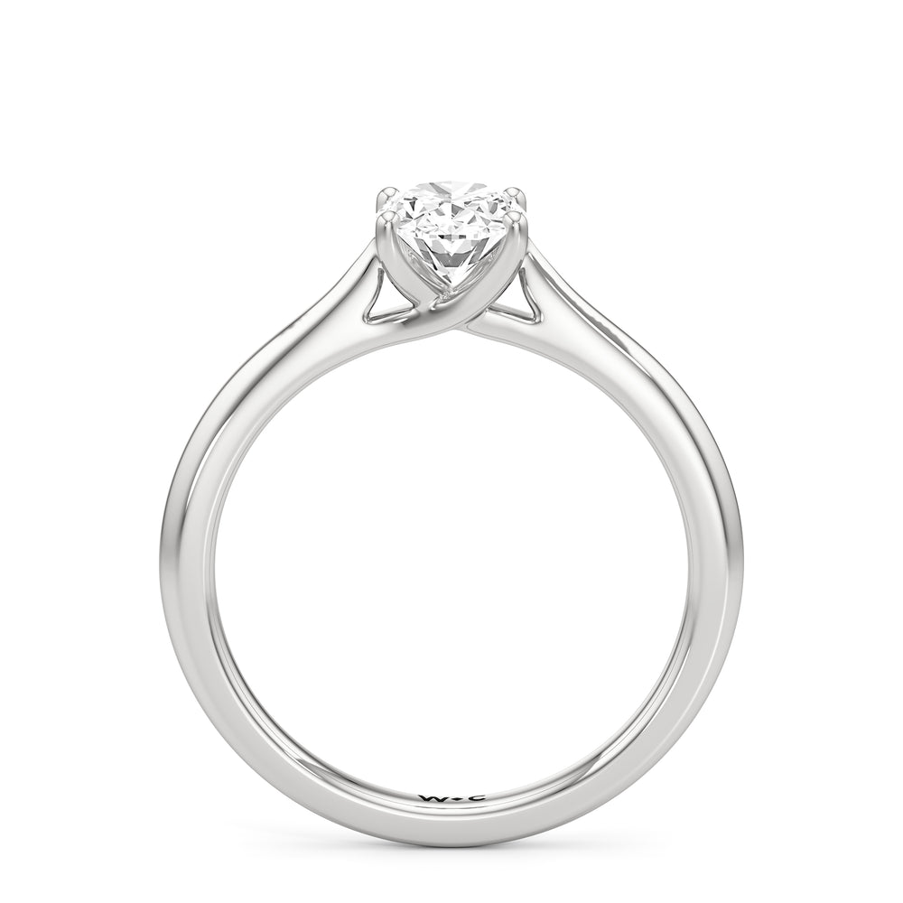 The Eve Engagement Ring with Oval Cut Diamond in 14KT Platinum view 2
