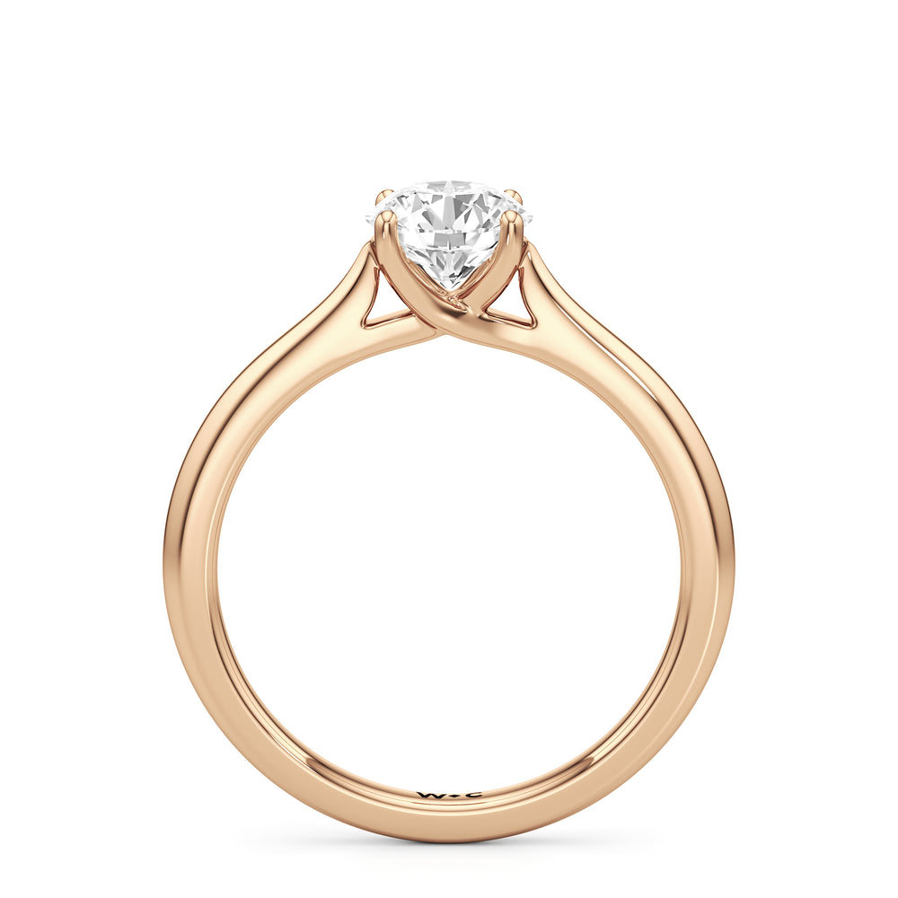 The Eve Engagement Ring with Round Cut Diamond in 14KT Rose Gold view 2
