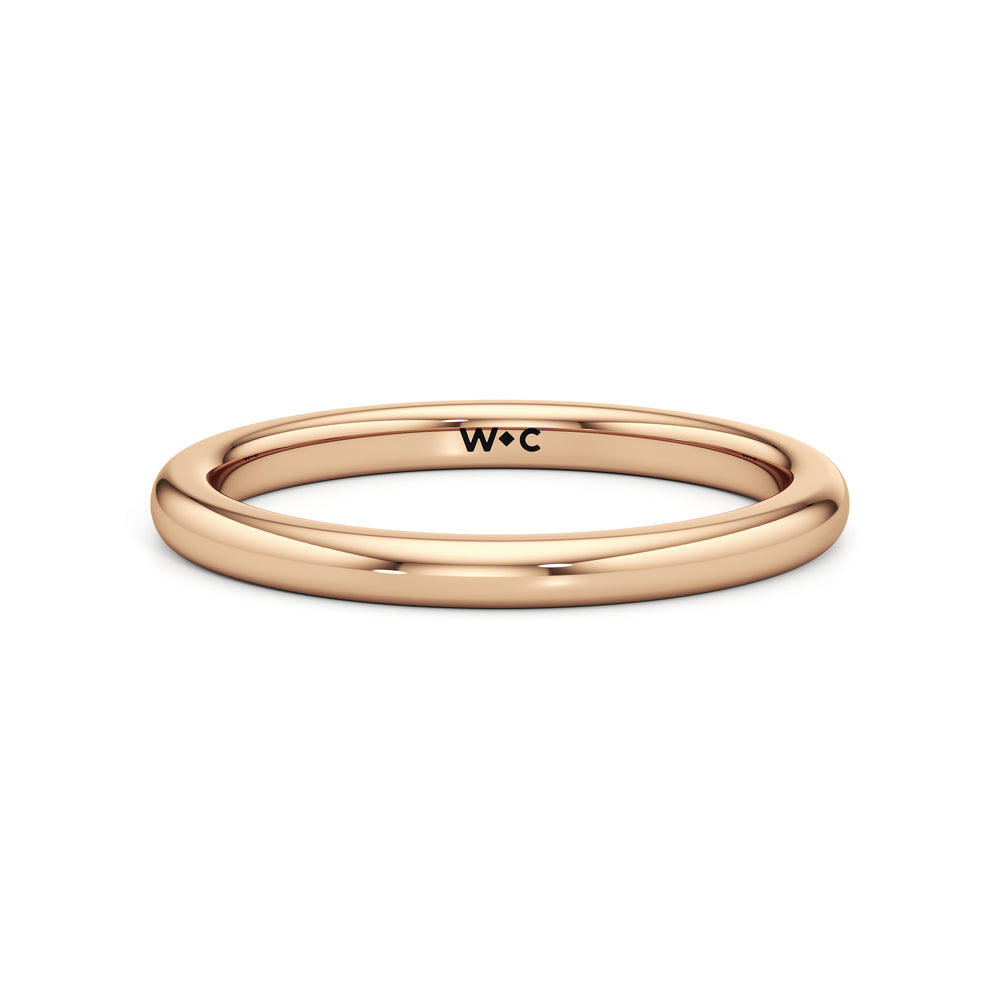 The Elena Wedding Band with 18KT Rose Gold Cut Diamond in 14KT Rose Gold view 1
