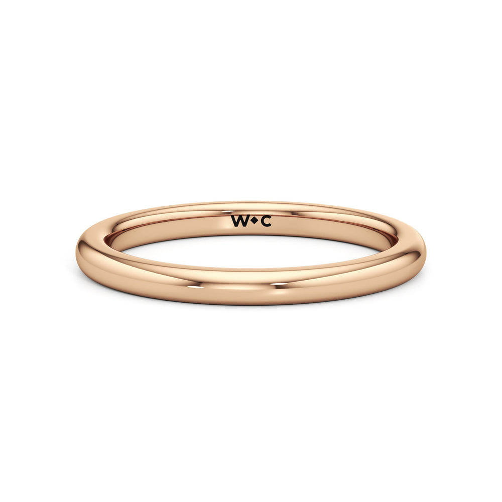 The Elena Wedding Band with 18KT Rose Gold Cut Diamond in 14KT Rose Gold view 1
