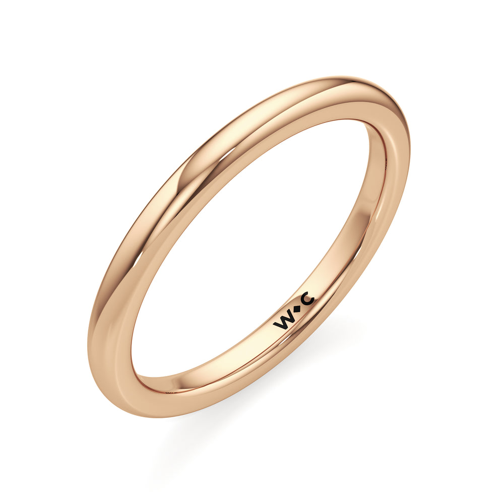 The Elena Wedding Band with 18KT Rose Gold Cut Diamond in 14KT Rose Gold view 3
