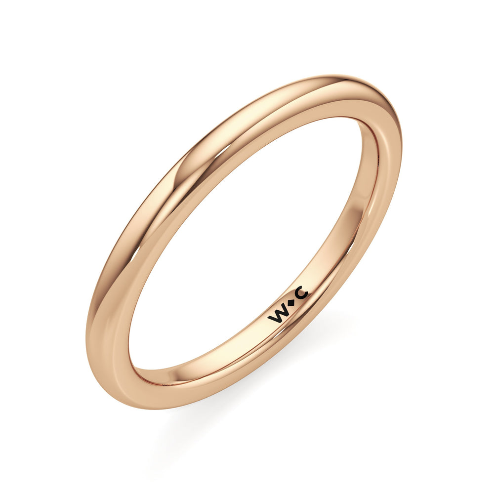 The Elena Wedding Band with 18KT Rose Gold Cut Diamond in 14KT Rose Gold view 3
