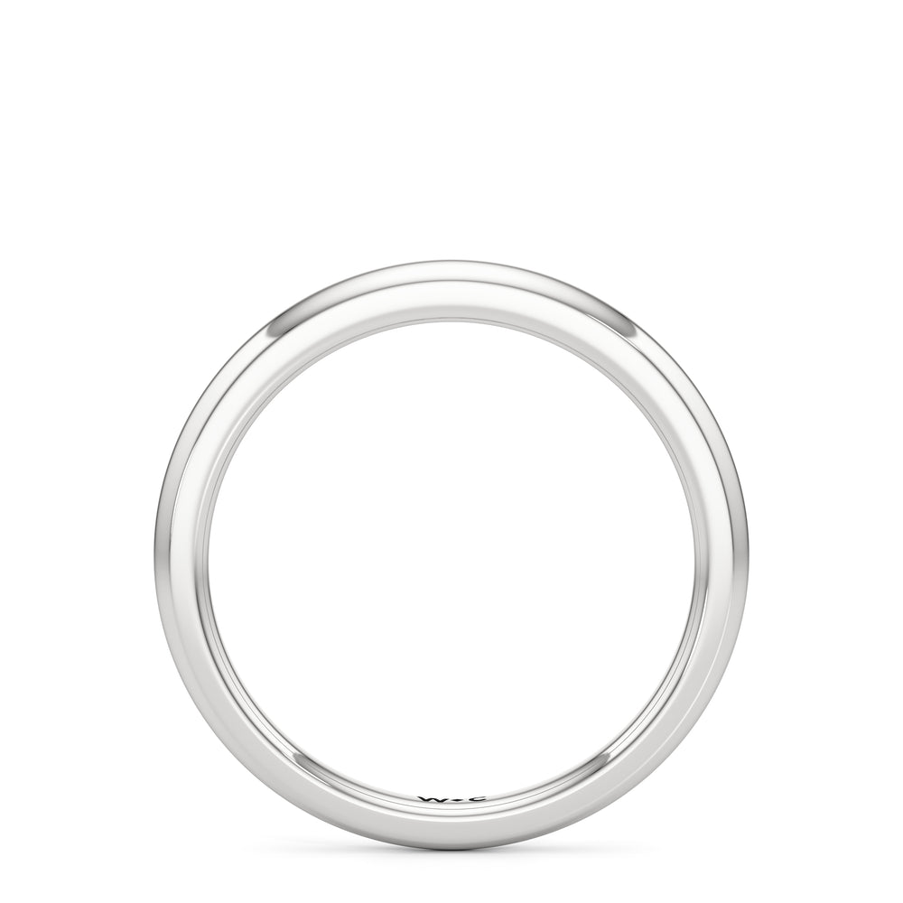 The Elena Wedding Band with Platinum Cut Diamond in 14KT Platinum view 2
