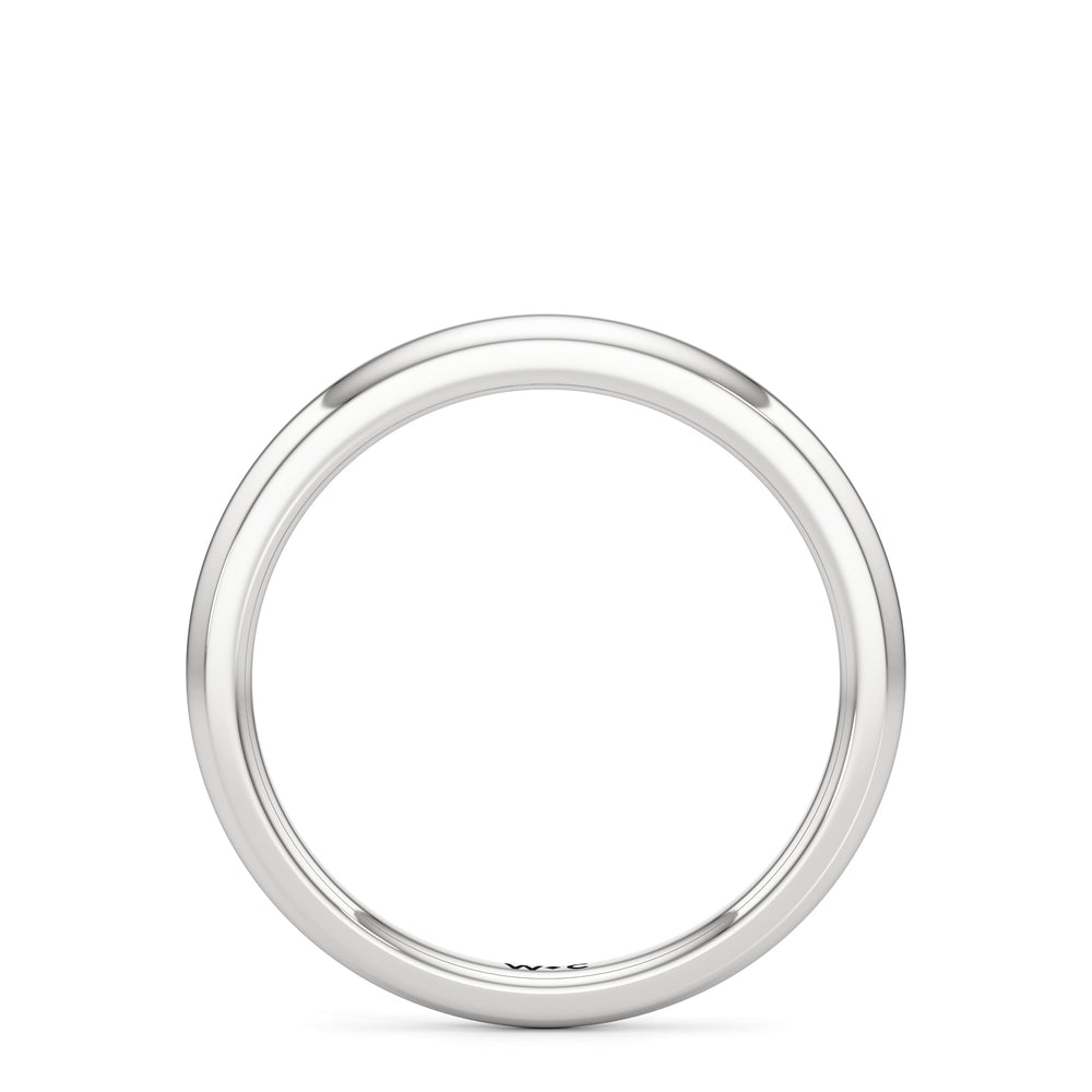 The Elena Wedding Band with Platinum Cut Diamond in 14KT Platinum view 2
