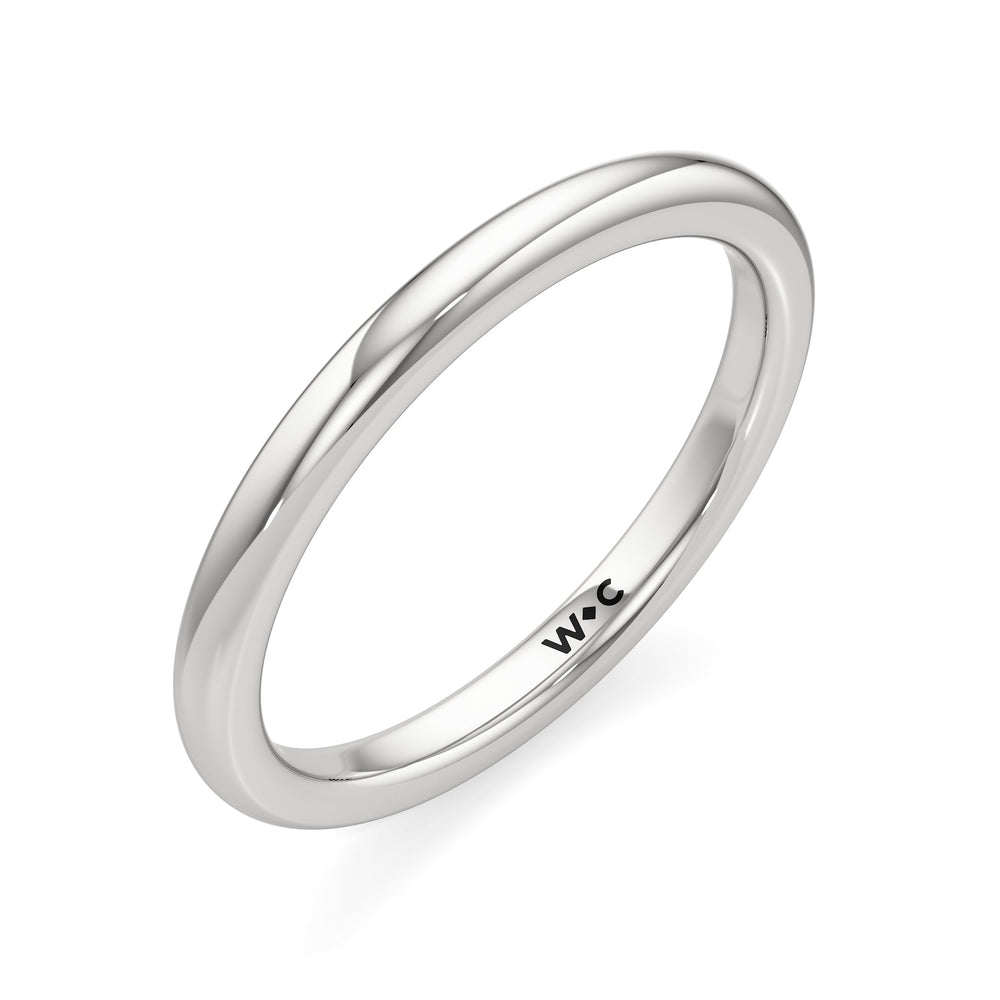 The Elena Wedding Band with Platinum Cut Diamond in 14KT Platinum view 3
