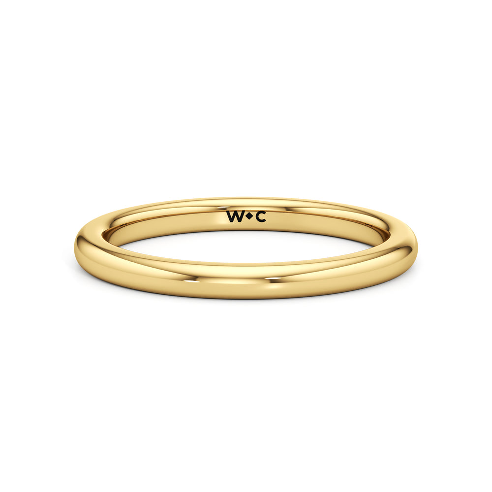 The Elena Wedding Band with 18KT Yellow Gold Cut Diamond in 14KT Yellow Gold view 1
