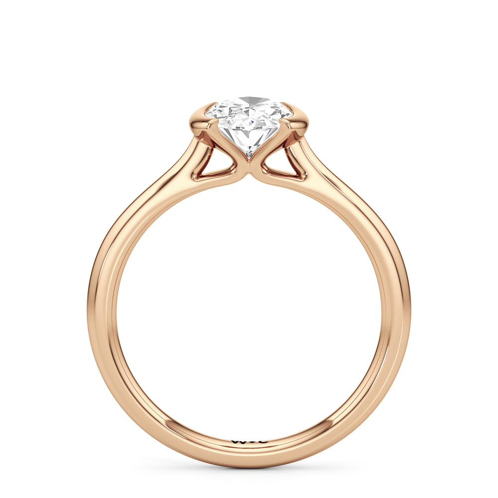 The Elena Engagement Ring with Oval Cut Diamond in 14KT Rose Gold view 2
