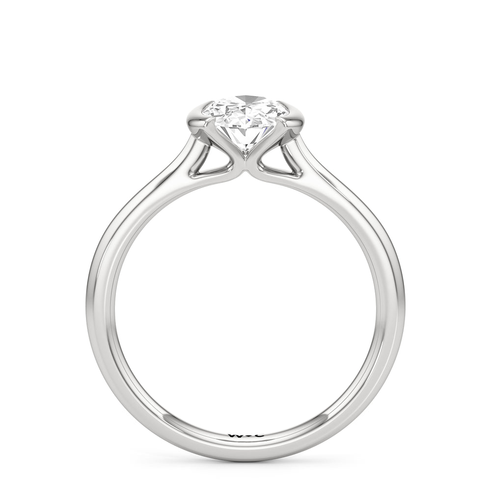 The Elena Engagement Ring with Oval Cut Diamond in 14KT Platinum view 2
