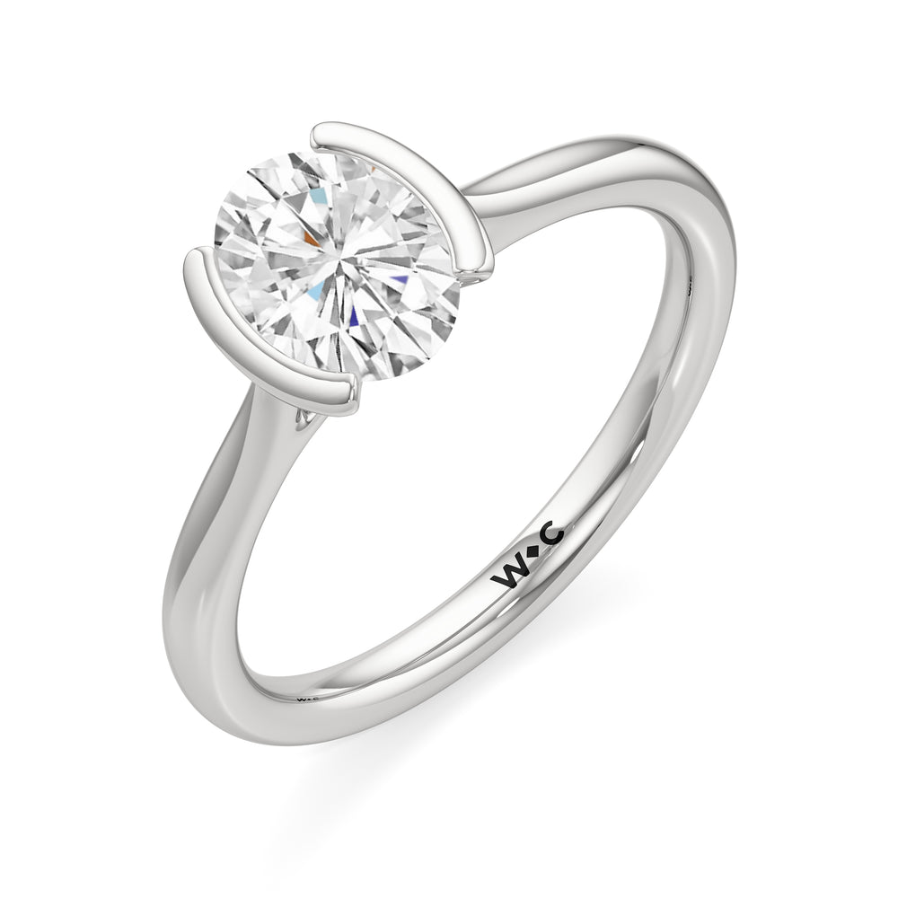 The Elena Engagement Ring with Oval Cut Diamond in 14KT Platinum view 3
