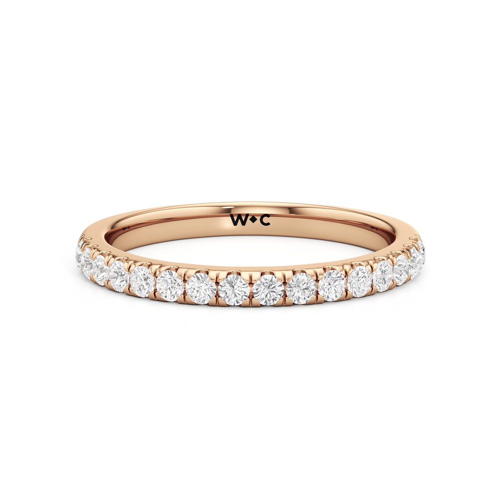 The Alana Diamond Wedding Band with 18KT Rose Gold Cut Diamond in 14KT Rose Gold view 1
