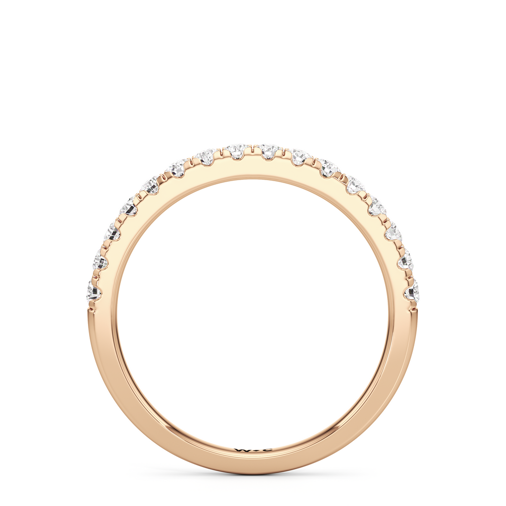The Alana Diamond Wedding Band with 18KT Rose Gold Cut Diamond in 14KT Rose Gold view 2
