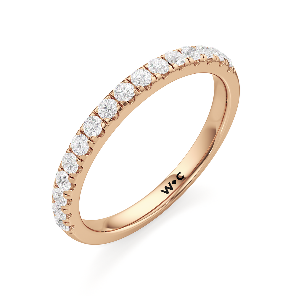 The Alana Diamond Wedding Band with 18KT Rose Gold Cut Diamond in 14KT Rose Gold view 3
