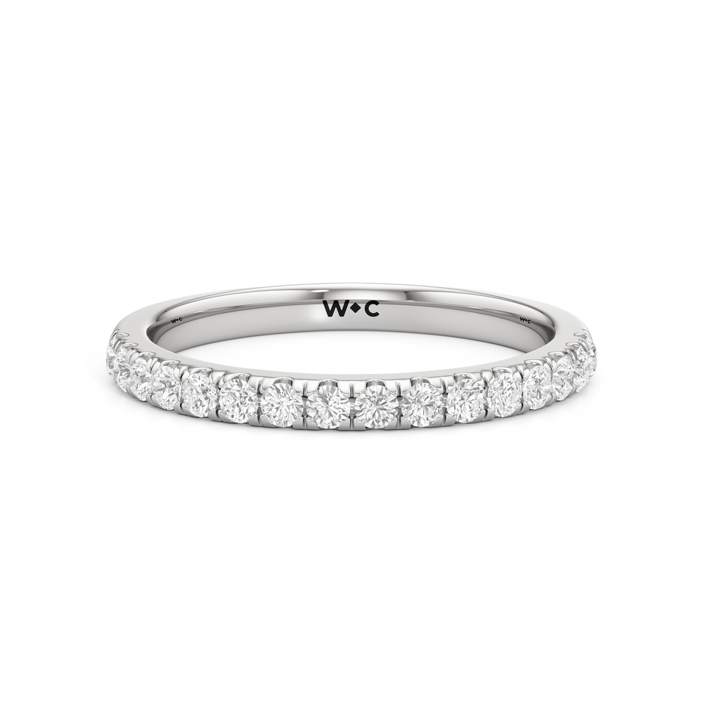 The Alana Diamond Wedding Band with Platinum Cut Diamond in 14KT Platinum view 1
