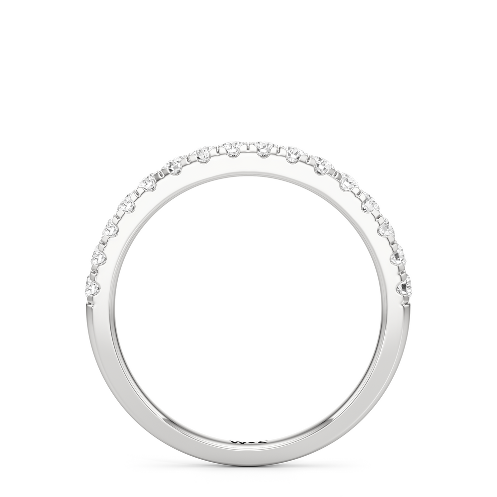 The Alana Diamond Wedding Band with Platinum Cut Diamond in 14KT Platinum view 2

