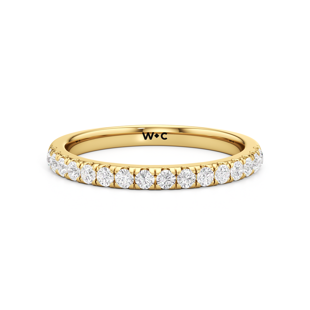 The Alana Diamond Wedding Band with 18KT Yellow Gold Cut Diamond in 14KT Yellow Gold view 1
