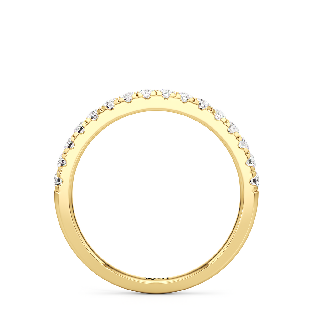The Alana Diamond Wedding Band with 18KT Yellow Gold Cut Diamond in 14KT Yellow Gold view 2
