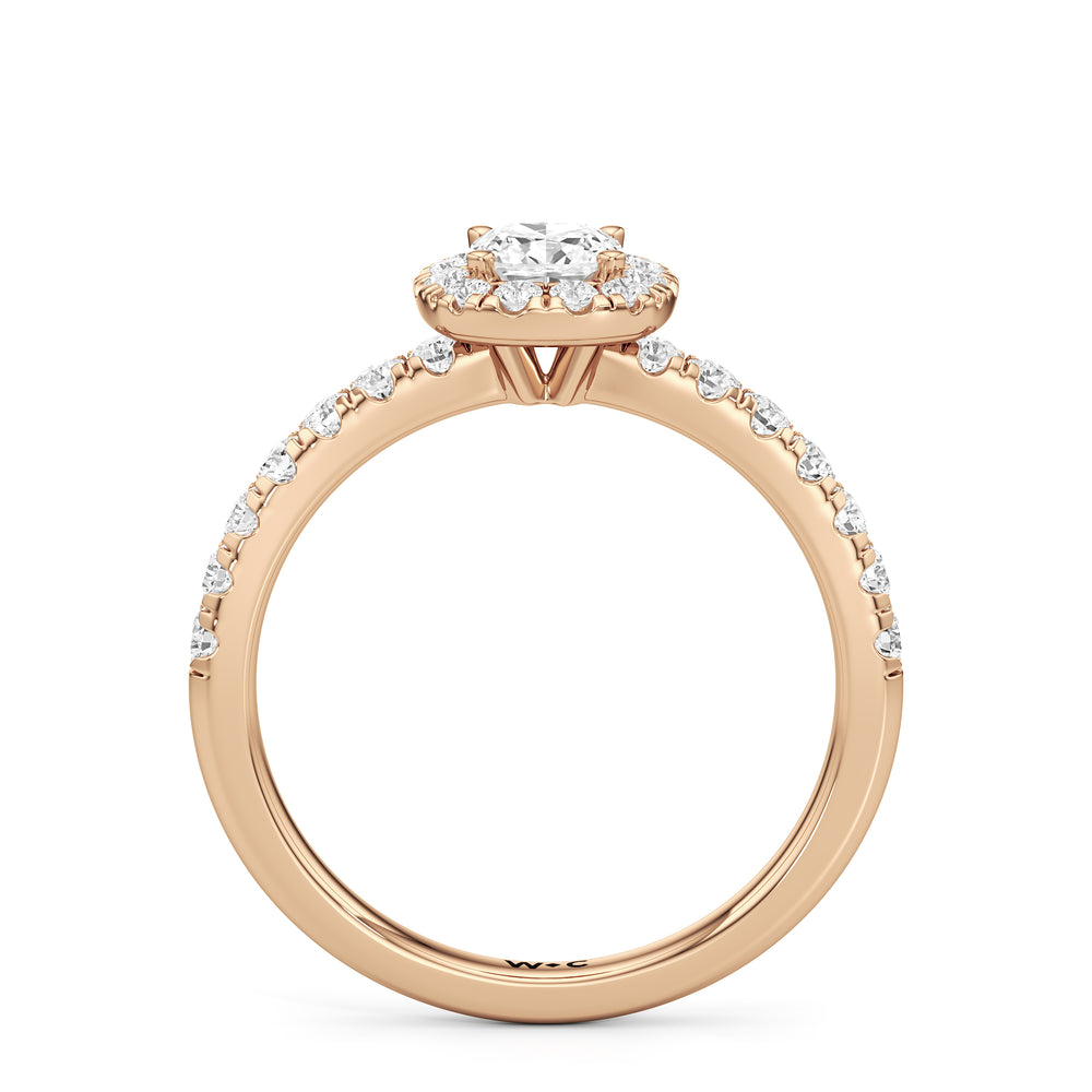 The Alana Engagement Ring with Cushion Cut Diamond in 14KT Rose Gold view 2

